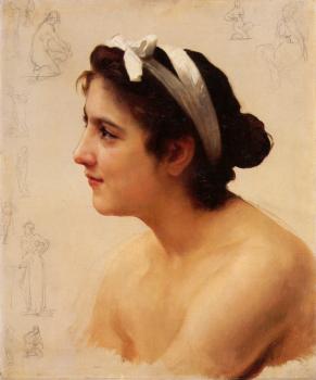 威廉 阿道夫 佈格羅 Etude d'une femme, pour Offrande a l'Amour( Study of a woman, for Offering to Love)